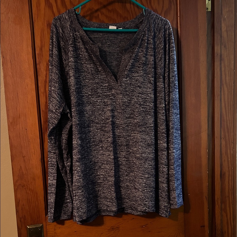Gap Women's Heather Gray Long Sleeve Top